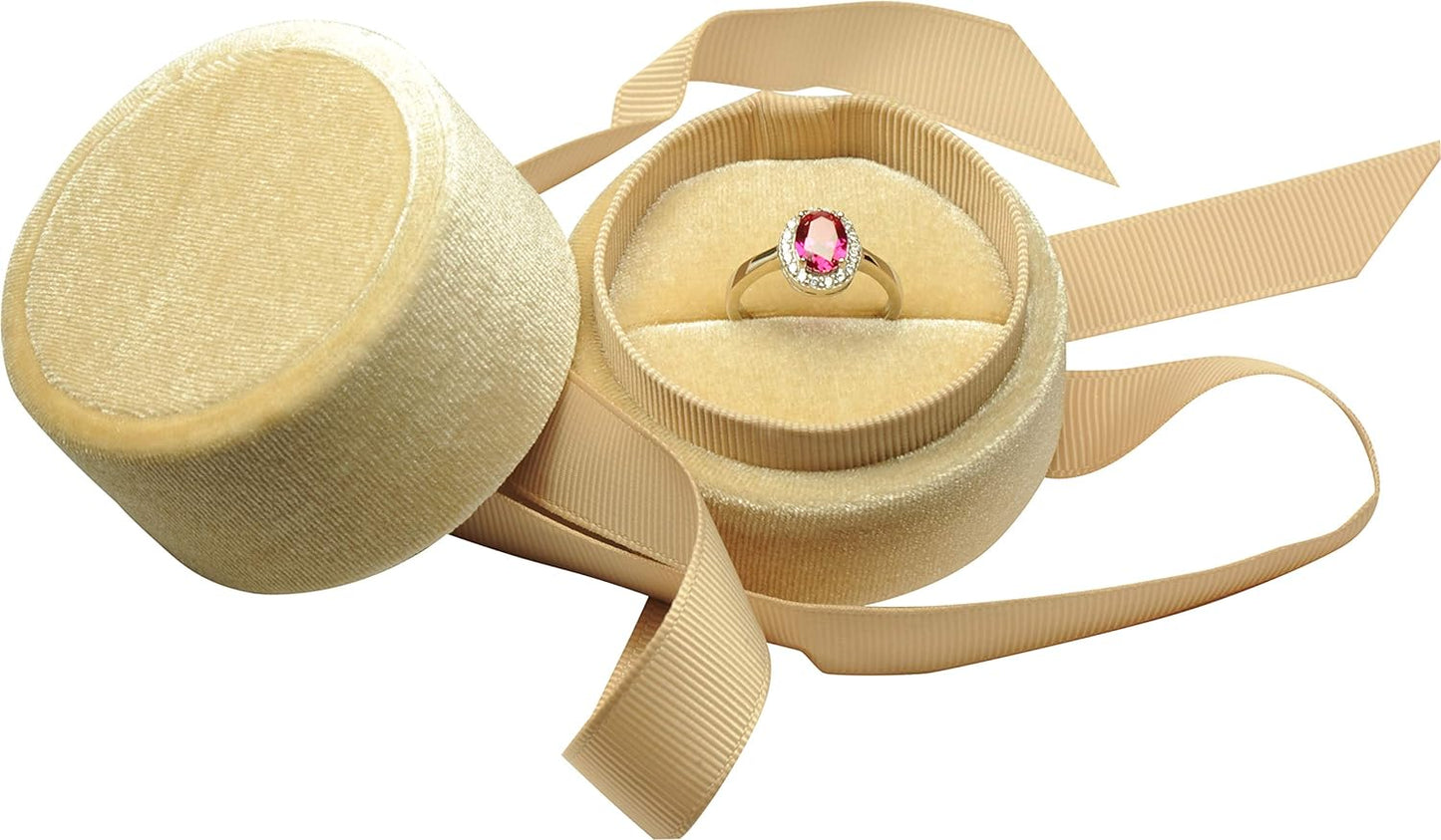 Round Shape Designed with Beautiful Ribbons For Wedding, Proposal, Engagement, Birthday, Valentine' Day, Mother's Day, Christmas...Size 2.36〞(Diameter)*2.17〞(Height)