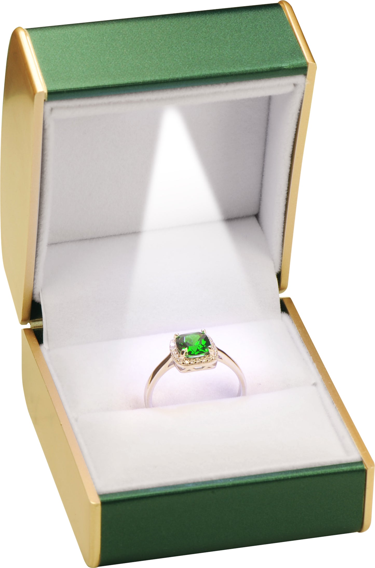 12 Piece Wholesale LED Ring Boxes Dome Top Design Luxury PU Leather Material