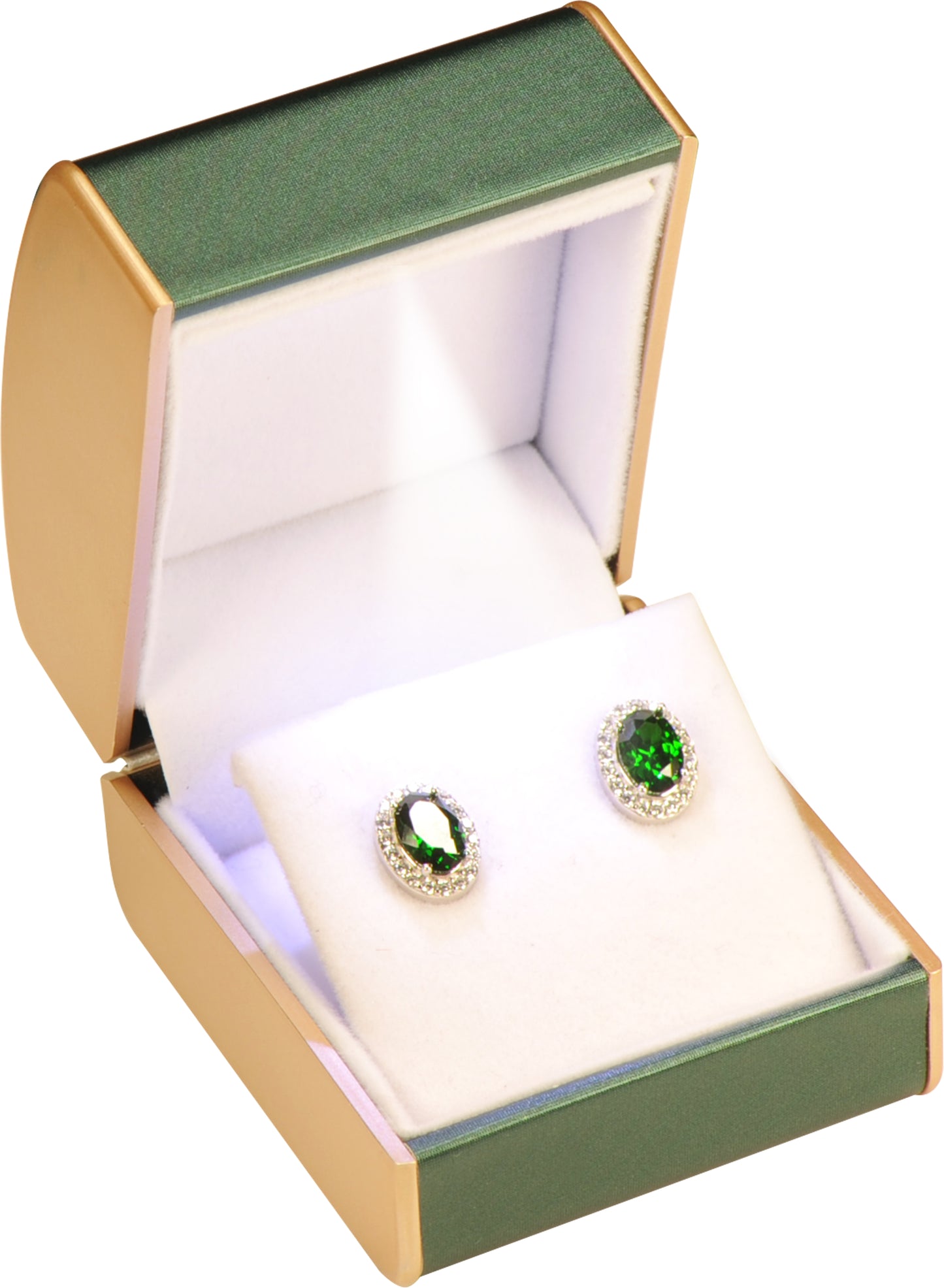 12 Piece Wholesale LED Earring Boxes Dome Top Design Luxury PU Leather Material