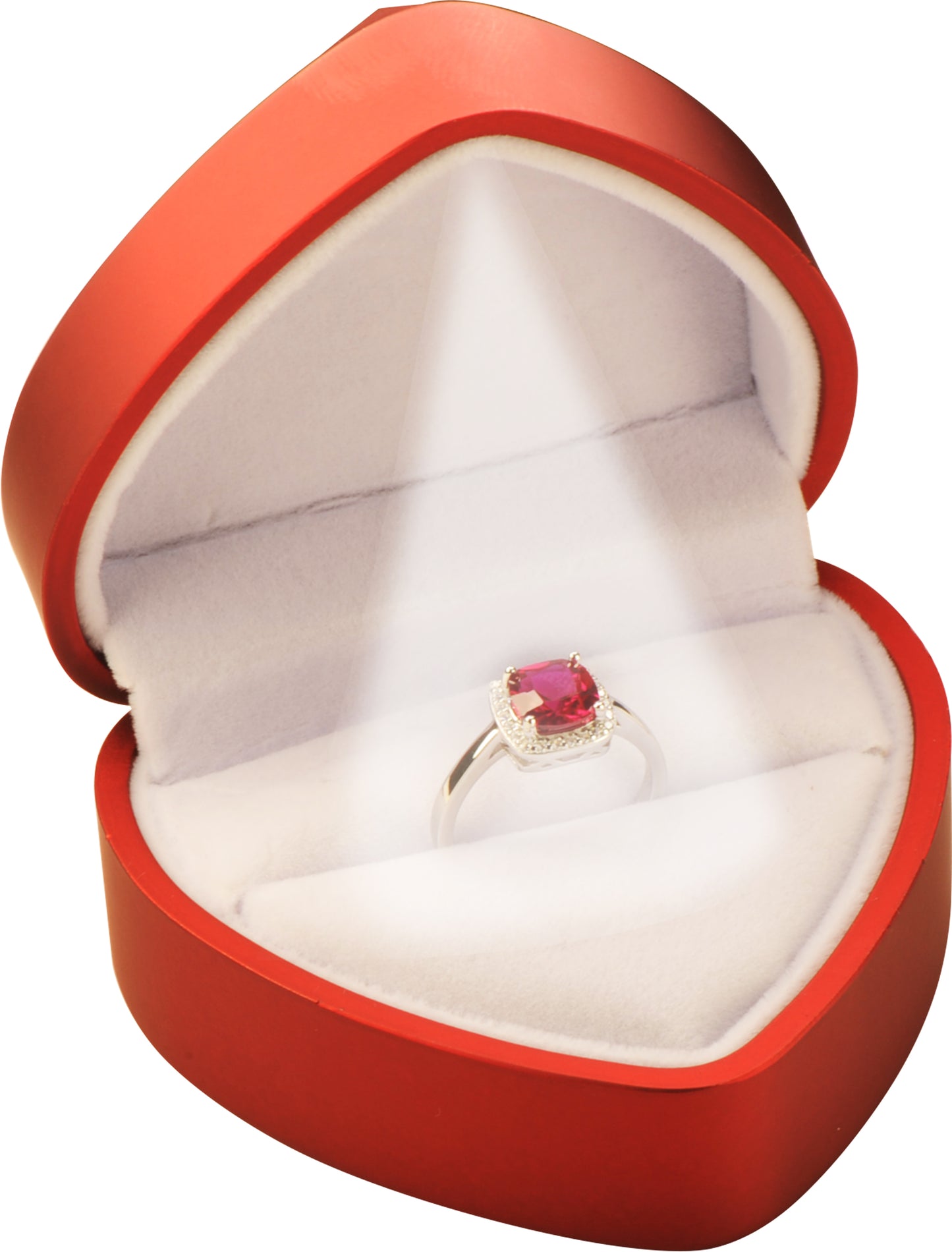 12 Piece Wholesale LED Heart Shaped Ring Boxas...Luxury Heart Shaped Design LED Ring Jewelry Gift Box with Light