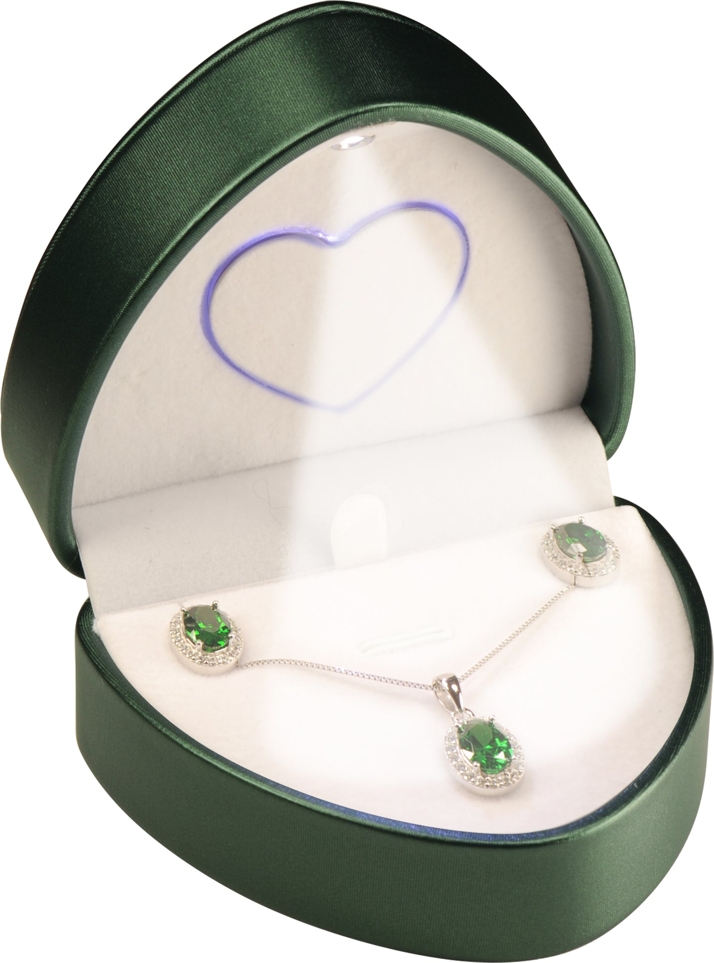 12 Piece Wholesale Heart to Heart LED Necklace Pendant Jewelry Boxes Luxury PU Leather Material