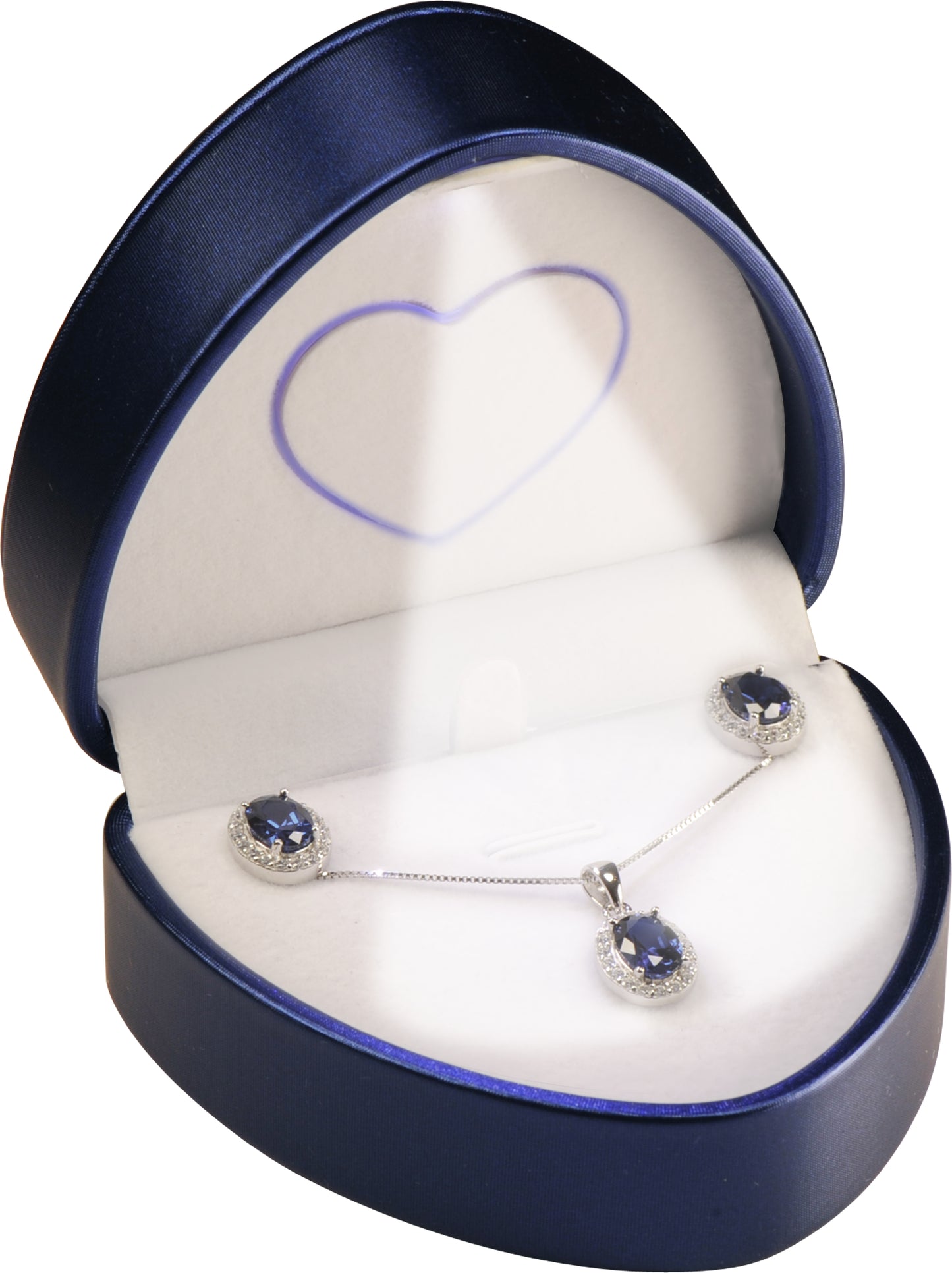 12 Piece Wholesale Heart to Heart LED Necklace Pendant Jewelry Boxes Luxury PU Leather Material