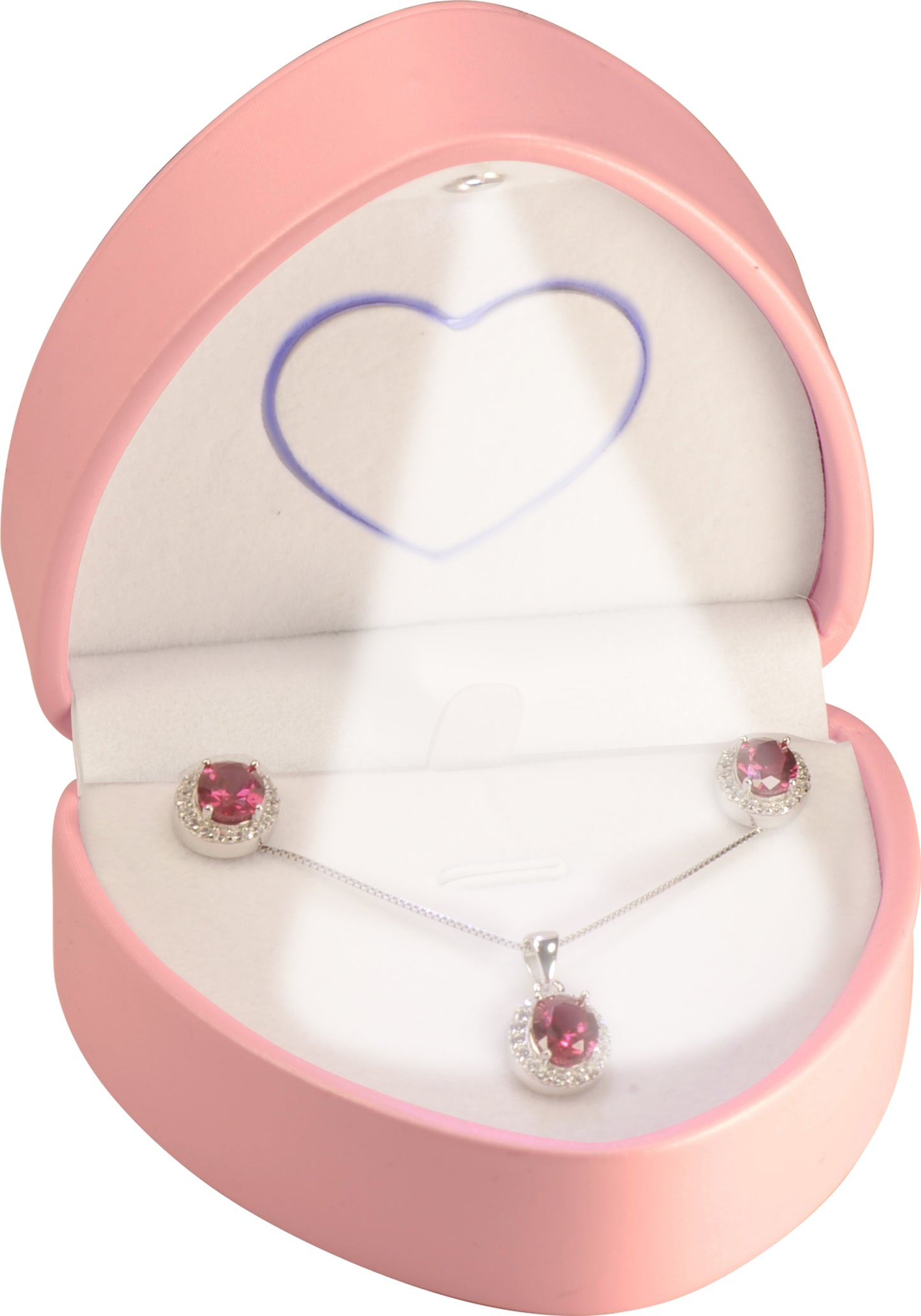 12 Piece Wholesale Heart to Heart LED Necklace Pendant Jewelry Boxes Luxury PU Leather Material