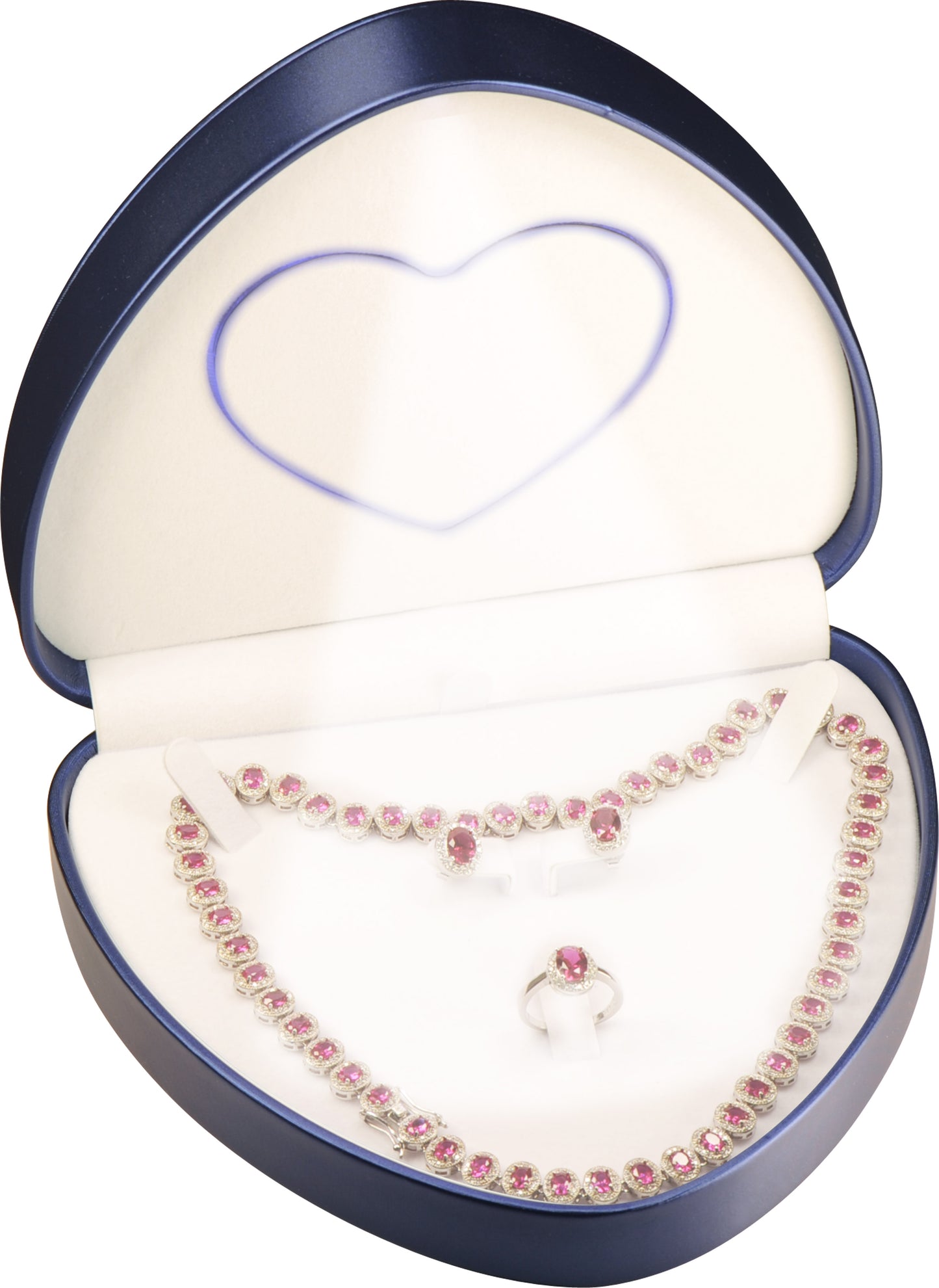 6 Piece Wholesale Necklace Pendant Earrings Ring Set Boxes Heart to Heart Luxury PU Leather Material