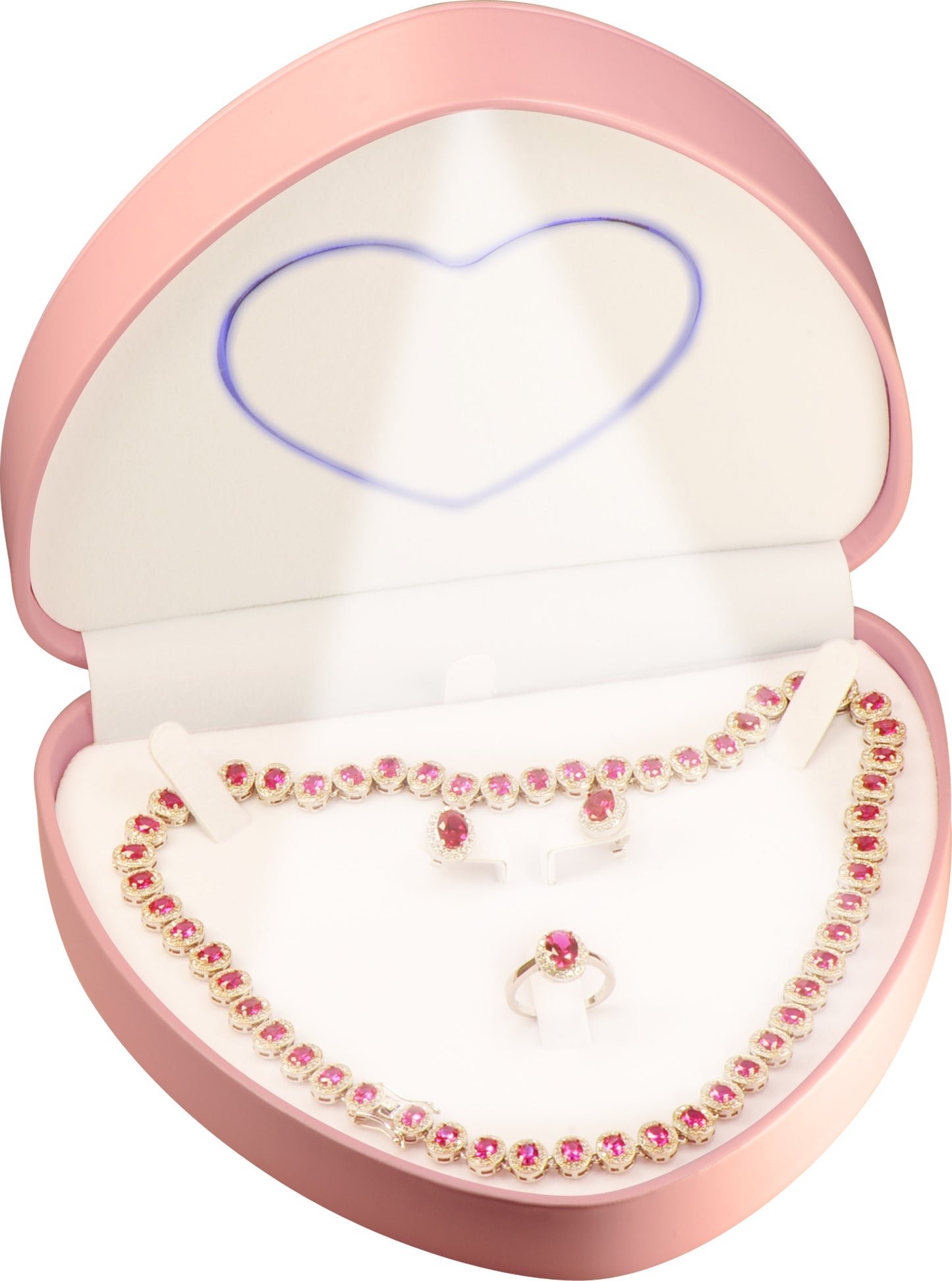 6 Piece Wholesale Necklace Pendant Earrings Ring Set Boxes Heart to Heart Luxury PU Leather Material