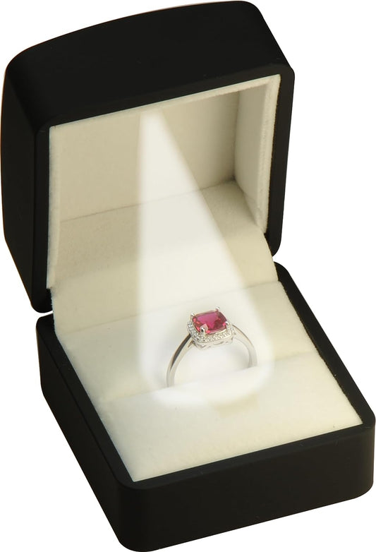 12-Pack Black Arc-Top LED Ring Gift Boxes