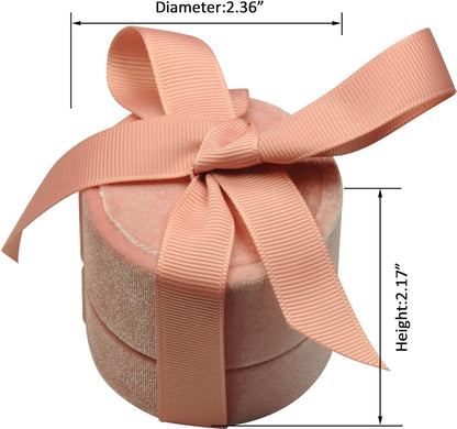 Round Shape Designed with Beautiful Ribbons For Wedding, Proposal, Engagement, Birthday, Valentine' Day, Mother's Day, Christmas...Size 2.36〞(Diameter)*2.17〞(Height)