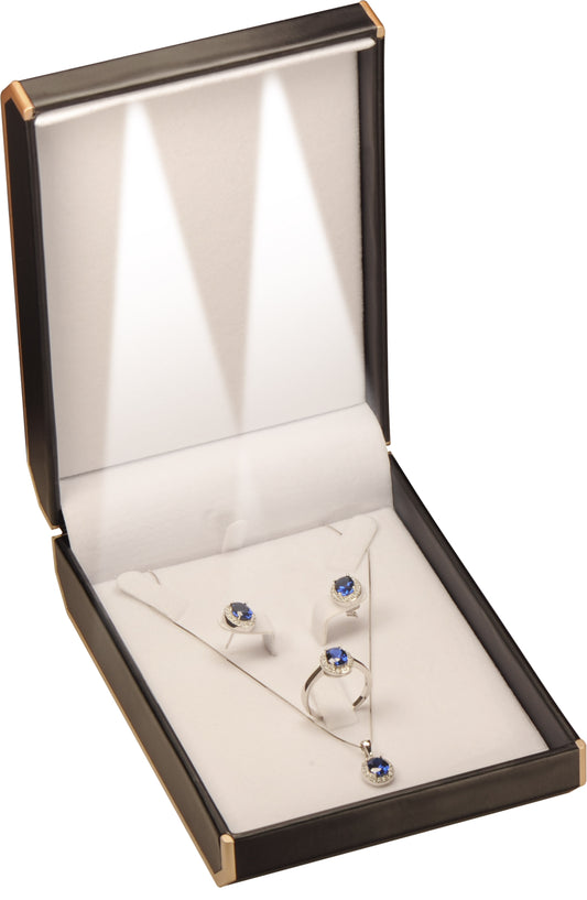 12-Pack Medium LED Necklace, Earring & Ring Jewellery Set Gift Boxes
