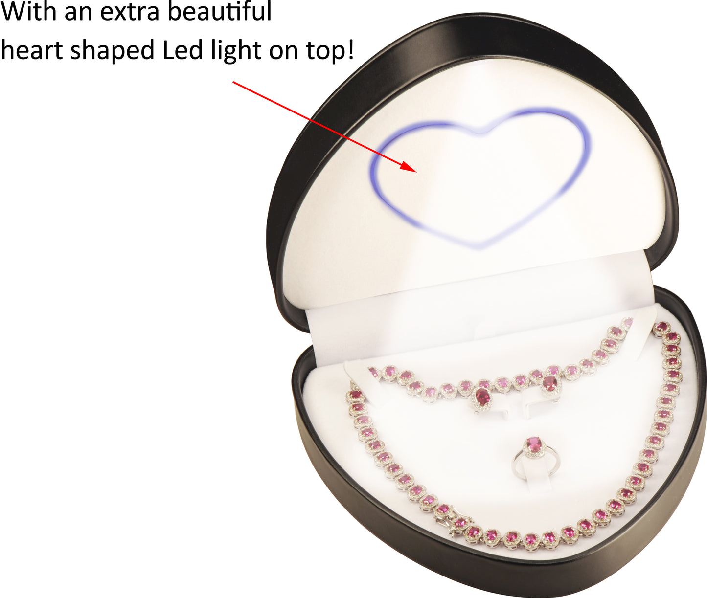 6 Piece Wholesale Necklace Pendant Earrings Ring Set Boxes Heart to Heart Luxury PU Leather Material