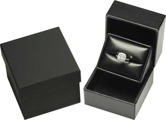 12 Piece Luxury Black PU Wedding, Engagement, Proposal Ring box for Men for Women Exclusive Designed with Perfect Angle of Presentation for Store Display and photography... Premium Black PU Leather Material With A Luxury Black Color Matching Packer