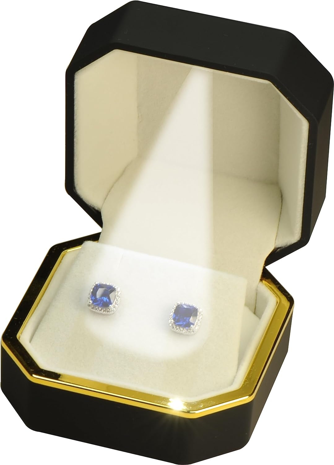 LED Black Earring Box for Diamond Studs Multiple Use for Necklace Pend ...