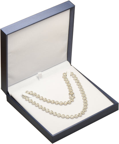 Wholesale Bulk Big Necklace Chain Gift Box Luxury Soft Touch PU Leather Material Necklace Storage Box Size 6.42"(W)*6.42〞(D)*1.57〞(H)