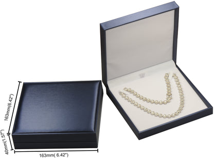 Wholesale Bulk Big Necklace Chain Gift Box Luxury Soft Touch PU Leather Material Necklace Storage Box Size 6.42"(W)*6.42〞(D)*1.57〞(H)