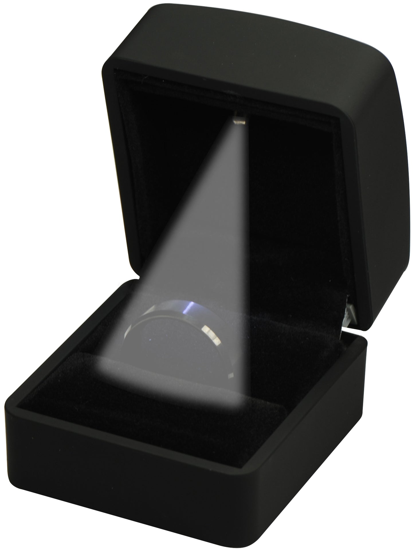 Wholesale LED Ring Box for Proposal, Wedding, Engagement, Birthday...Luxury Arc Shaped Top Design LED Ring Jewelry Gift Box with Light for Men for Women for Girls Box Dimension 2.28〞(W)*2.48〞(D)*1.65〞(H)