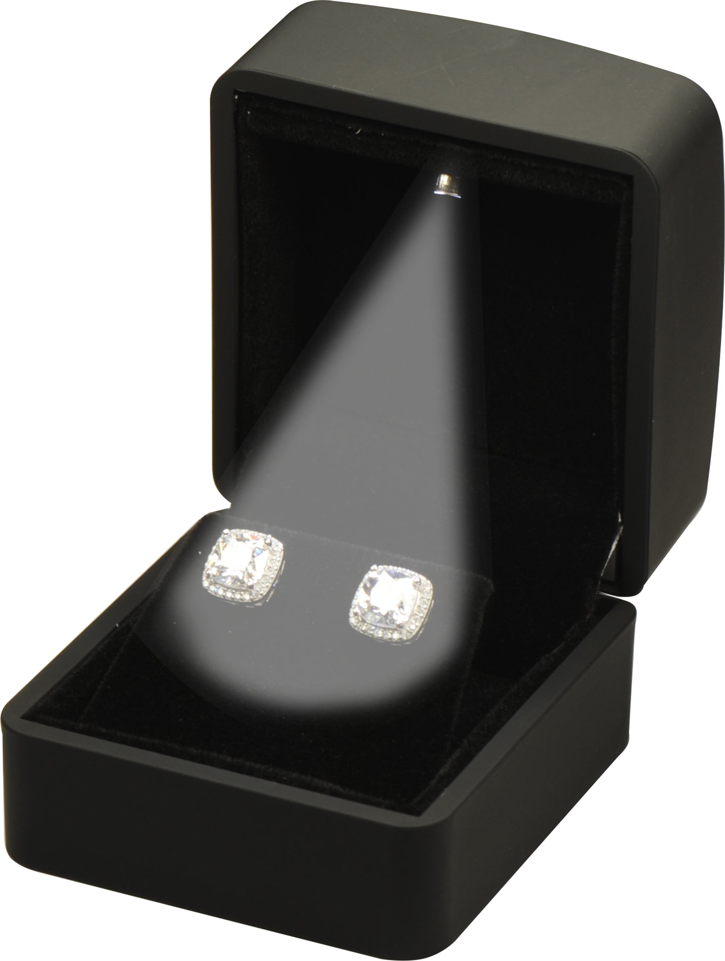 Wholesale LED Black Earring Jewelry Gift Box for Wedding, Birthday...Luxury LED Stud and Diamond Hoop Earring Jewelry Gift Box with Light for Women for Girls for Men