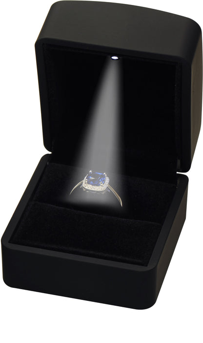 Wholesale LED Ring Box for Proposal, Wedding, Engagement, Birthday...Luxury Arc Shaped Top Design LED Ring Jewelry Gift Box with Light for Men for Women for Girls Box Dimension 2.28〞(W)*2.48〞(D)*1.65〞(H)