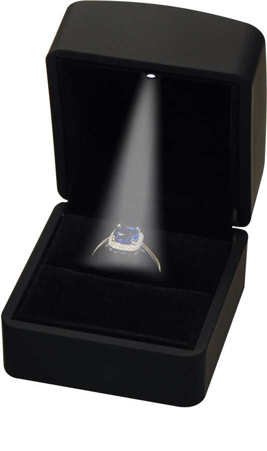 Wholesale LED Ring Box for Proposal, Wedding, Engagement, Birthday...Luxury Arc Shaped Top Design LED Ring Jewelry Gift Box with Light for Men for Women for Girls Box Dimension 2.28〞(W)*2.48〞(D)*1.65〞(H)