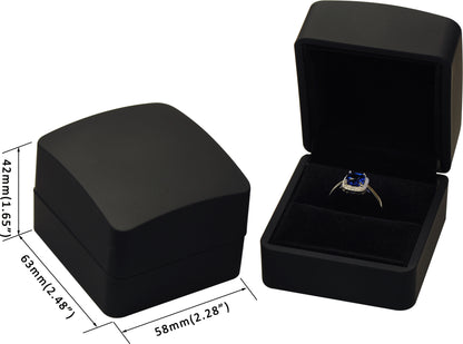 Wholesale LED Ring Box for Proposal, Wedding, Engagement, Birthday...Luxury Arc Shaped Top Design LED Ring Jewelry Gift Box with Light for Men for Women for Girls Box Dimension 2.28〞(W)*2.48〞(D)*1.65〞(H)