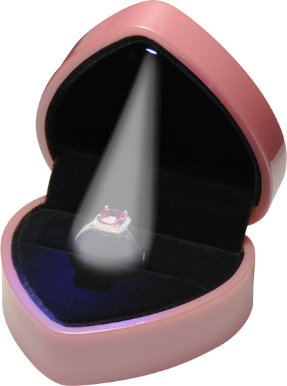 Wholesale LED Heart Shaped Ring Box for Proposal, Wedding, Engagement, Birthday, Valentine' Day, Mother's Day, Father's Day, Christmas...Luxury Heart Shaped Design LED Ring Jewelry Gift Box with Light