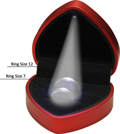 Wholesale LED Red Double Couple Ring Box for Wedding, Engagement, Proposal, Birthday, Valentine' Day, Mother's Day, Father's Day, Christmas...Luxury Heart Shaped Design LED Ring Jewelry Gift Box with Light for Women for Girls for Men