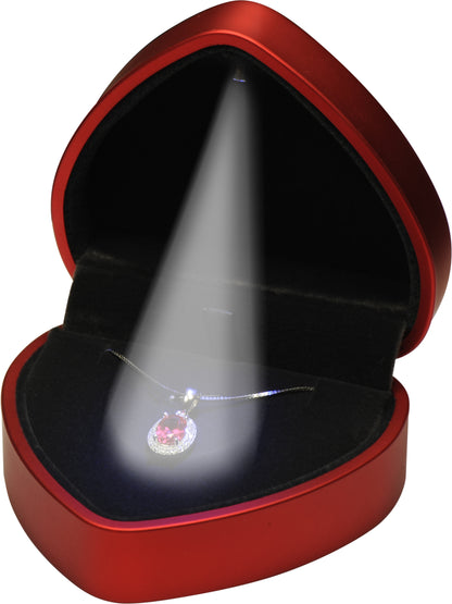 Wholesale LED Necklace Pendant Box for Wedding, Engagement, Birthday, Valentine' Day, Mother's Day, Father's Day, Christmas...Luxury Heart Shaped Design LED Necklace Pendant Chain Jewelry Gift Box with Light for Women for Girls for Men