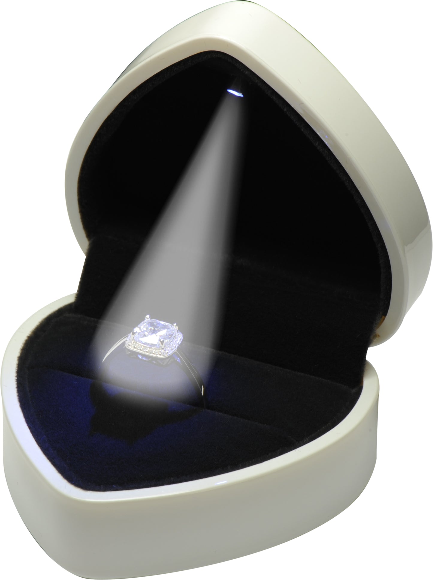 Wholesale LED Heart Shaped Ring Box for Proposal, Wedding, Engagement, Birthday, Valentine' Day, Mother's Day, Father's Day, Christmas...Luxury Heart Shaped Design LED Ring Jewelry Gift Box with Light